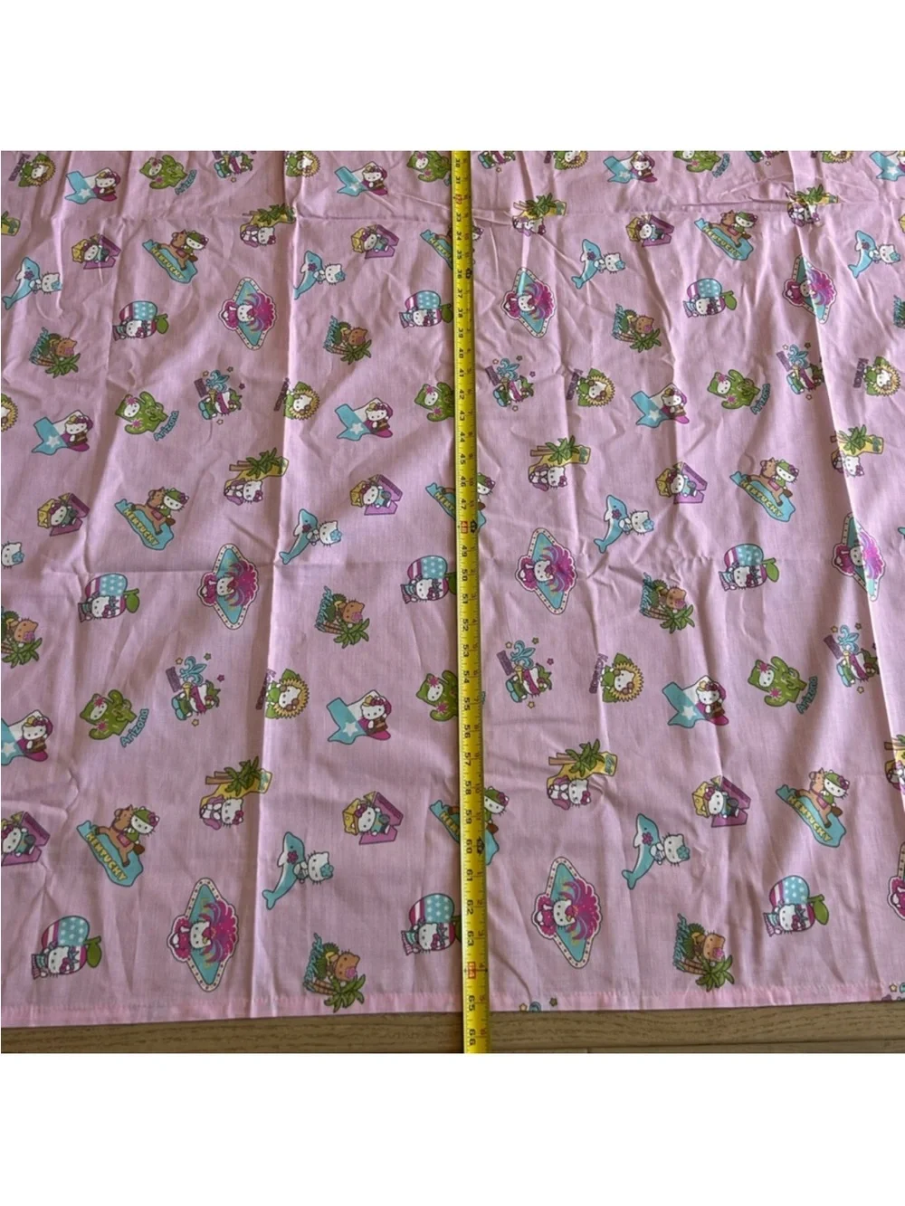 Sanrio Hello Kitty Rare 2008 US States flat sheet 94” x 65”